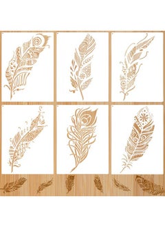 6 Pieces Decorative Mandala Feather Stencil Reusable Mandala Painting Templates Beautiful Stencils For Painting Metal Open Ring For Painting On Wood Wall Decor - pzsku/Z38C829CEB45AA6E17050Z/45/_/1696390839/ffbb34a2-42dd-4ac3-9c96-5f07e424b8d6