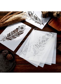 6 Pieces Decorative Mandala Feather Stencil Reusable Mandala Painting Templates Beautiful Stencils For Painting Metal Open Ring For Painting On Wood Wall Decor - pzsku/Z38C829CEB45AA6E17050Z/45/_/1696390852/b8b5767d-7f74-4629-9678-e38a5edc0020