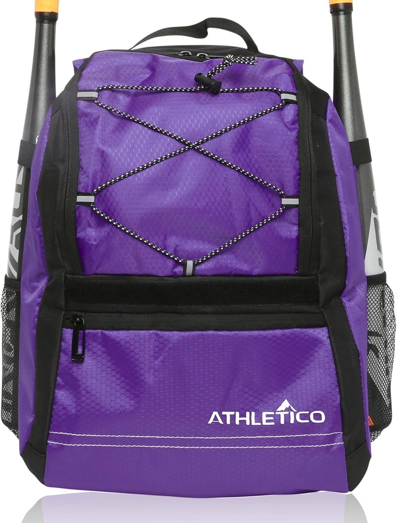 Athletico Youth Baseball Bag - Bat Backpack for Baseball, T-Ball & Softball Equipment & Gear | Holds Bat, Helmet, Glove | Fence Hook - Image 1
