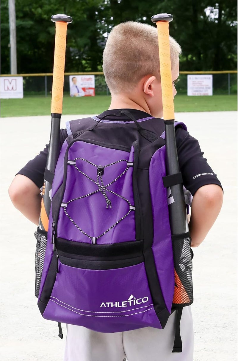 Athletico Youth Baseball Bag - Bat Backpack for Baseball, T-Ball & Softball Equipment & Gear | Holds Bat, Helmet, Glove | Fence Hook - Image 5