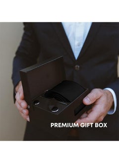 Lemon Ties for Men Set with Pocket Square Cufflink and Tie Clip, Necktie Handkerchief in Gift Box for Wedding and Business(Black)  - Image 2