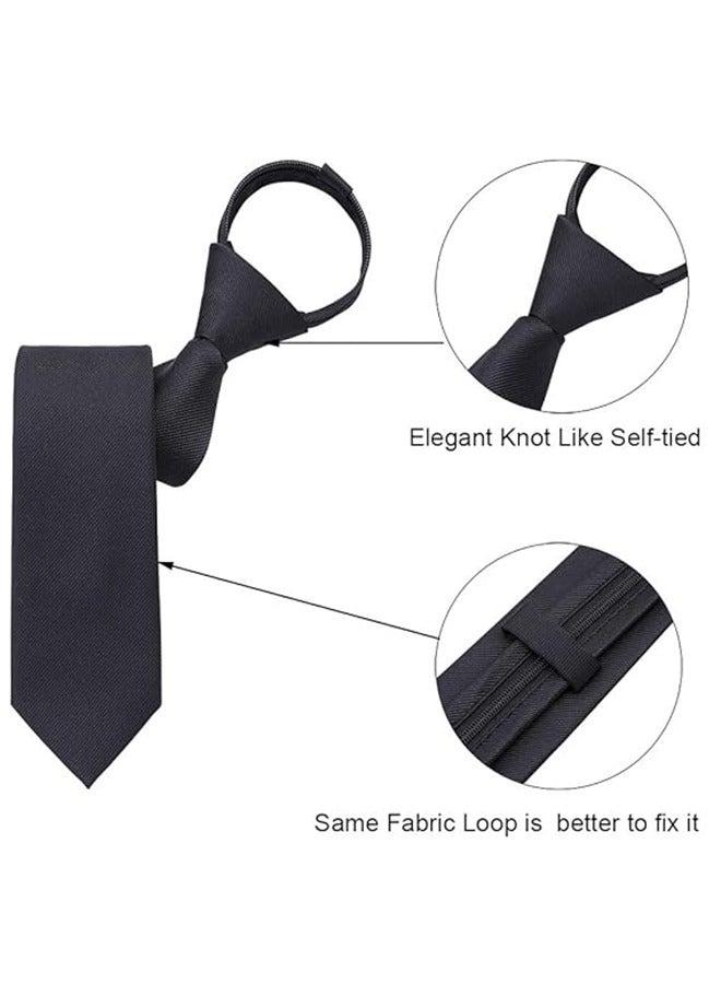 Lemon Ties for Men Set with Pocket Square Cufflink and Tie Clip, Necktie Handkerchief in Gift Box for Wedding and Business(Black) - Image 3