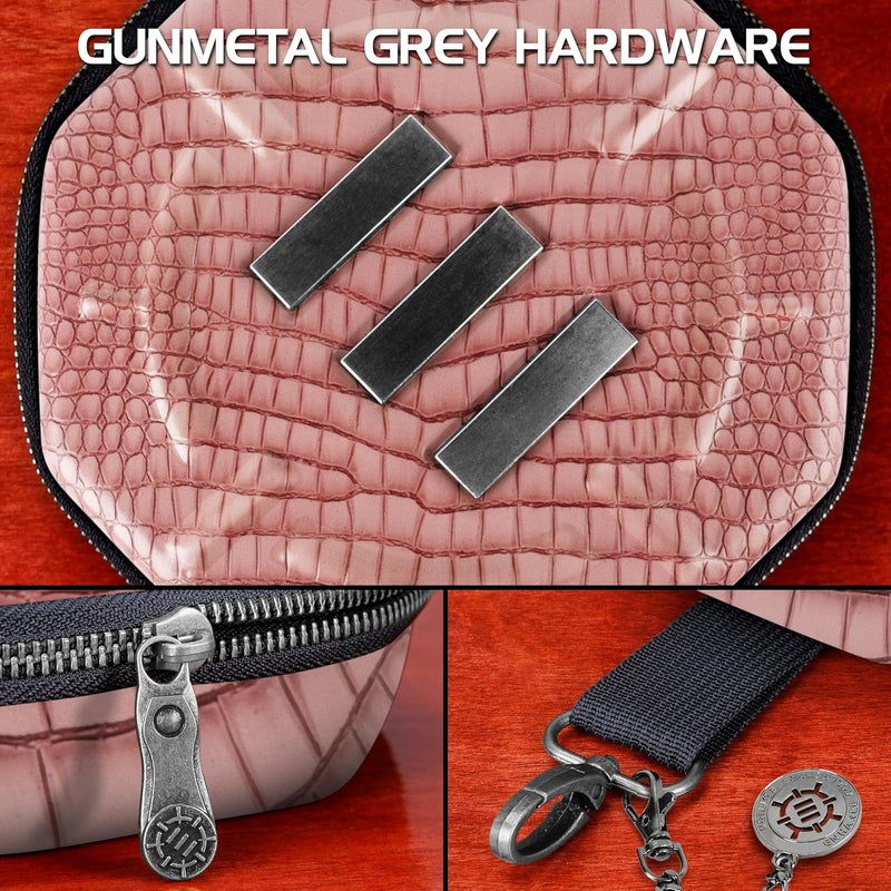 ENHANCE DnD Dice Tray and Case - Collector's Edition DnD Dice Holder for up to 150 D&D Shakers with Hard Shell Exterior and Protective Soft Interior - Rolling Tray Perfect for Game Night (Dragon Pink) - Image 5