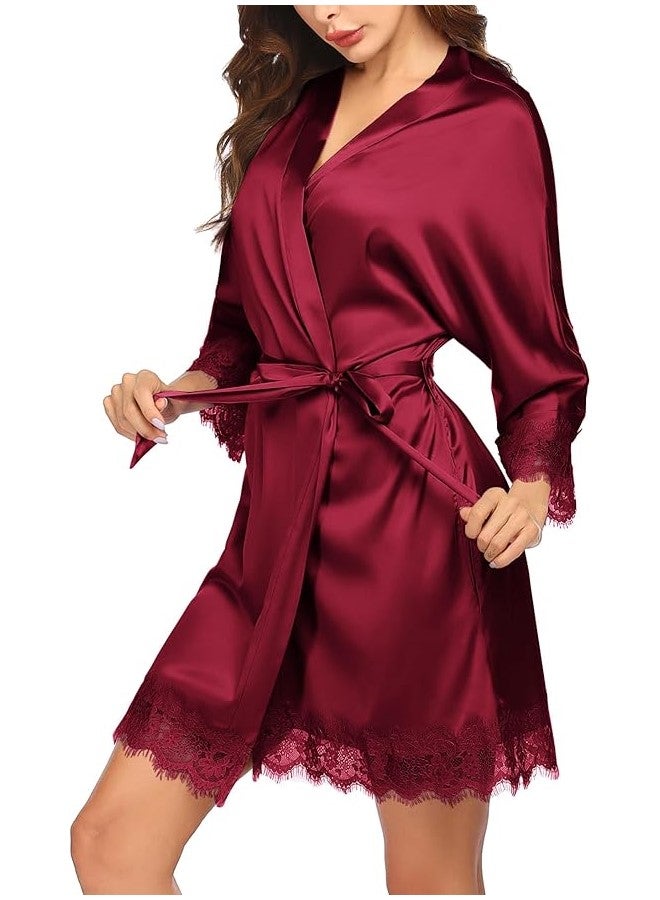 We Happy Ladies Nightwear Gown Satin Bathrobe Bridesmaid Short Kimono Sleepsuit  - Image 5