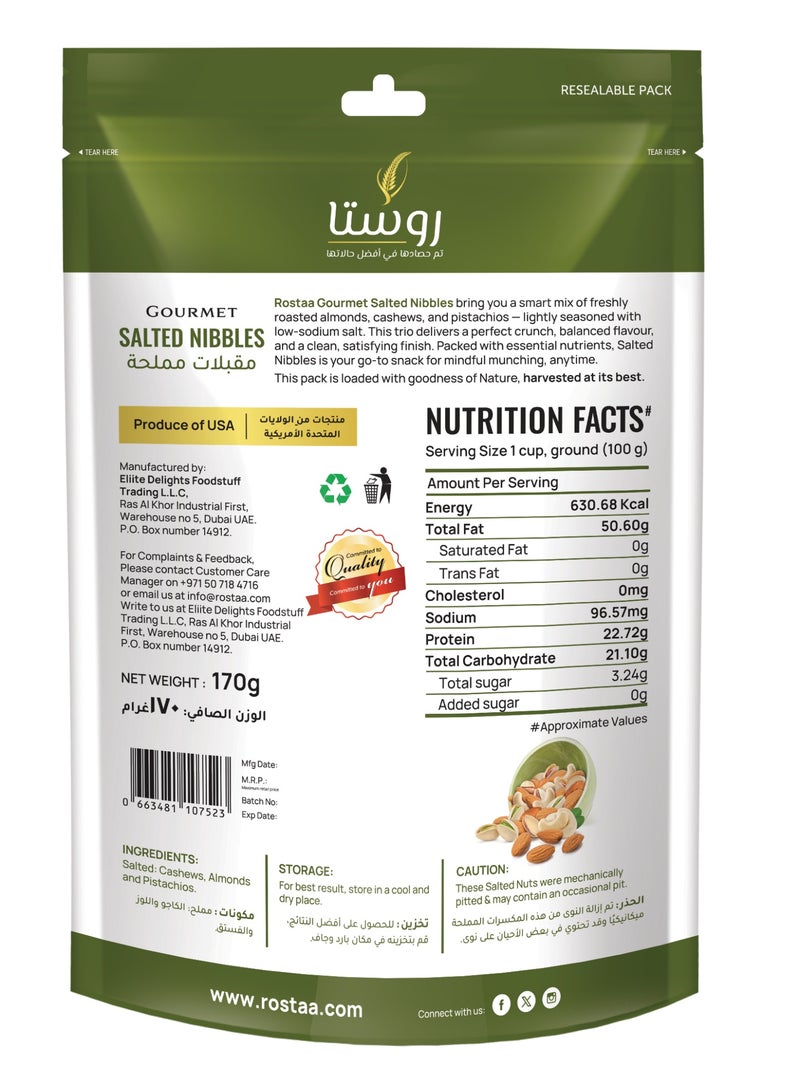 Rostaa Salted Nibbles 170g – Crunchy Roasted Salted Nuts, Protein-Rich Snack - Image 2