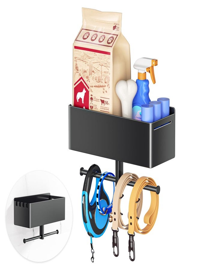 Oukimly Dog Leash Holder for Wall, Dog Stuff Organizer with Shelf for Dog Poop Bag Holder, Dog Leash Hooks for Dog Supplies Storage, Dog Leash Hanger Organizer Rack for Dog Leash, Collar, Toys, Treats, Keys - Image 1