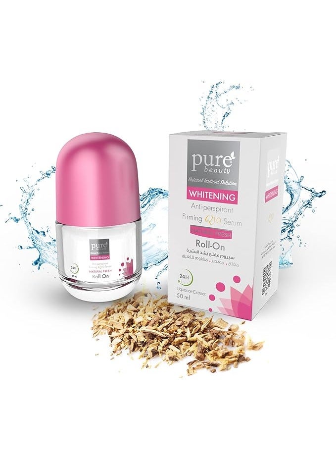 Pure Beauty Natural Fresh Roll-On Whitening Antiperspirant Q10 Serum