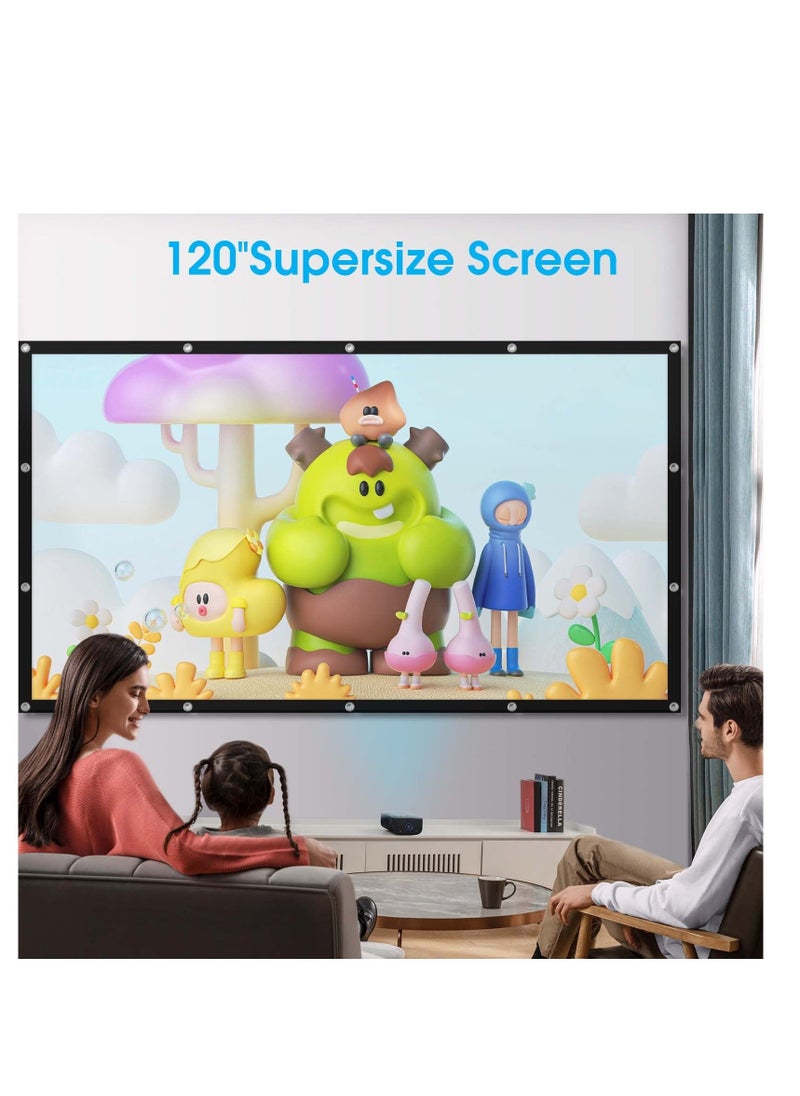 Generic Projector Screen, 120 inch Outdoor Projector Screen, 16:9 Foldable Anti-Crease Portable Projection Movies Screens, Double Sided Washable, for Home Theater, Camping Party, Office  - Image 2