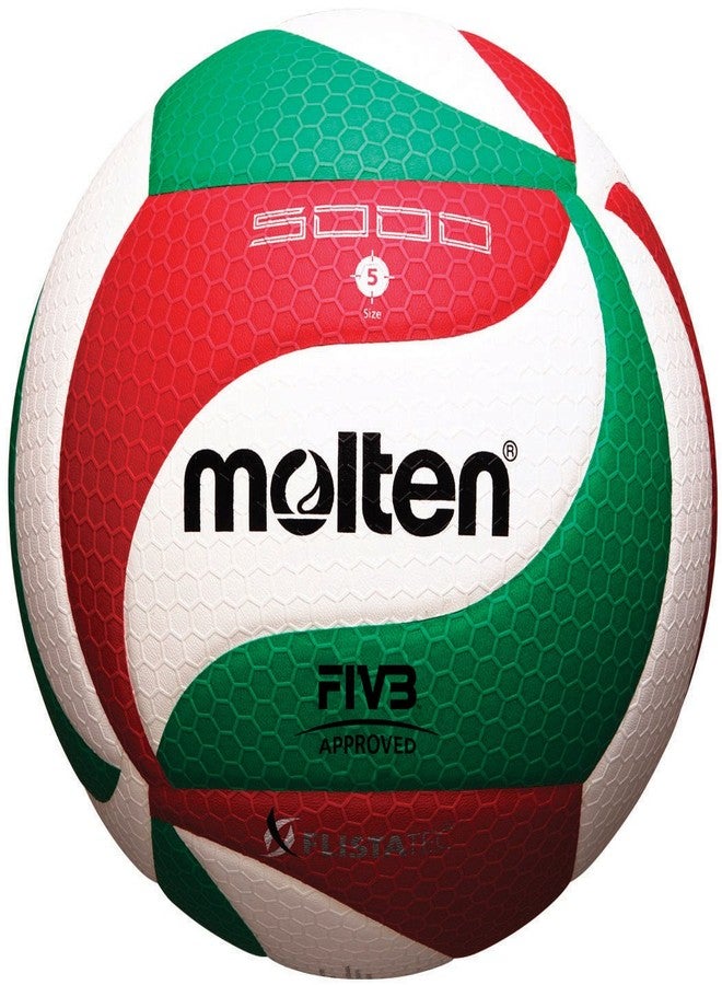 Molten V5M5000 Men's NCAA Flistatech Volleyball (Red/Green/White, Official) - Image 1