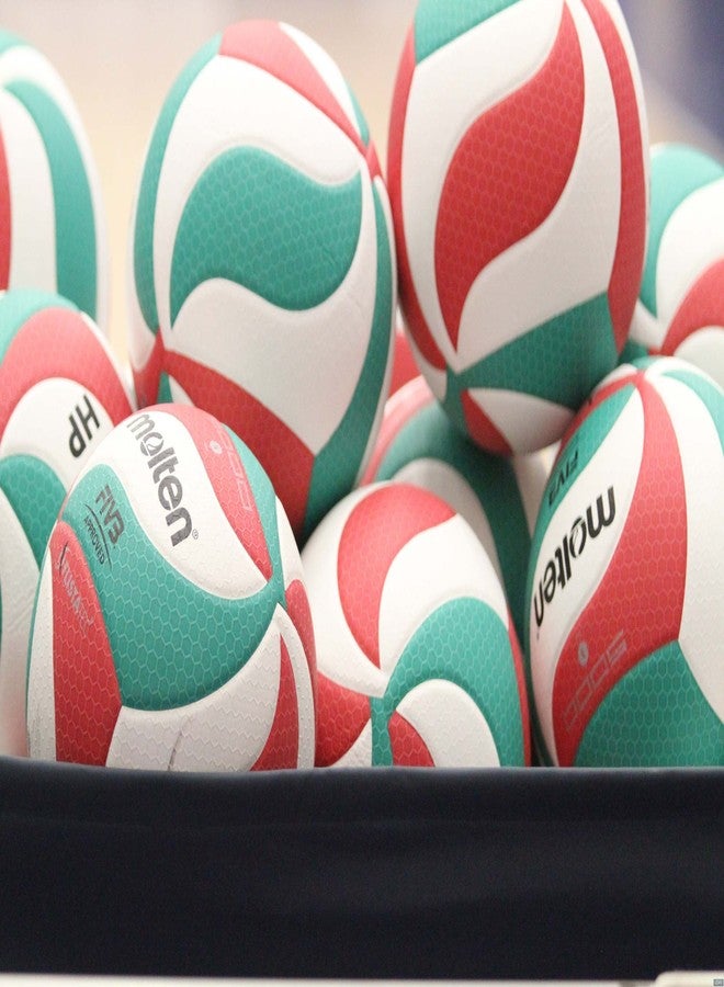 Molten V5M5000 Men's NCAA Flistatech Volleyball (Red/Green/White, Official) - Image 3