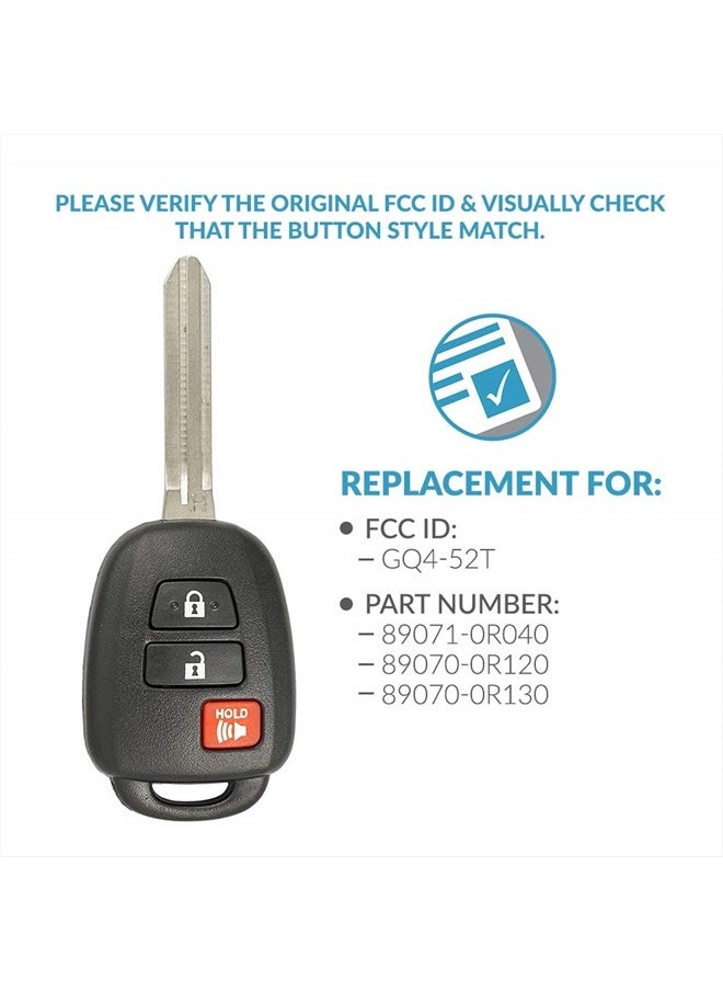 Keyless2Go Replacement for Keyless Entry Remote Head Key Fob Select Toyota Rav4 Highlander Tacoma GQ4-52T 89071-0R040  - Image 4