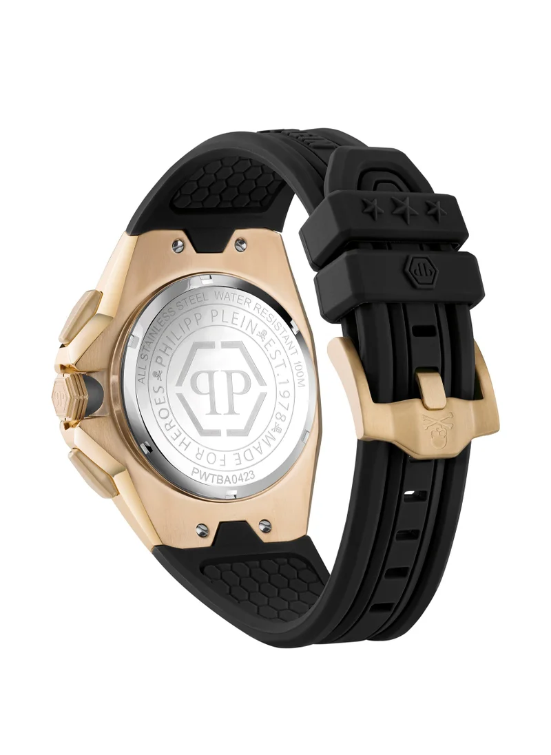 فيليب بلين Octagon Gent Watch With Taupe Dial & Black Silicone Strap
