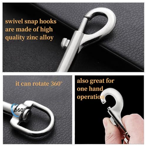 LuoQiuFa Flag Clips Swivel Snap Hooks, 4 Pcs Zinc Alloy 1.8 Inch Multifunctional Swivel Snap Hooks for Dog Leash Hook Boat Rope Keychain - Image 5