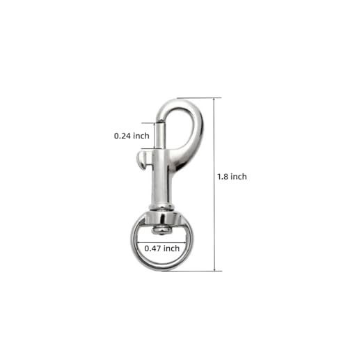 LuoQiuFa Flag Clips Swivel Snap Hooks, 4 Pcs Zinc Alloy 1.8 Inch Multifunctional Swivel Snap Hooks for Dog Leash Hook Boat Rope Keychain - Image 2