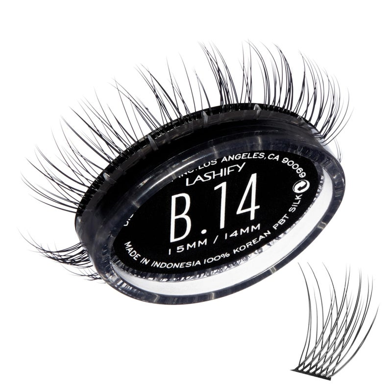 Lashify Bold 14mm Gossamer DIY Eyelash Extensions Refill Black Easy False Eyelashes for a Natural Look