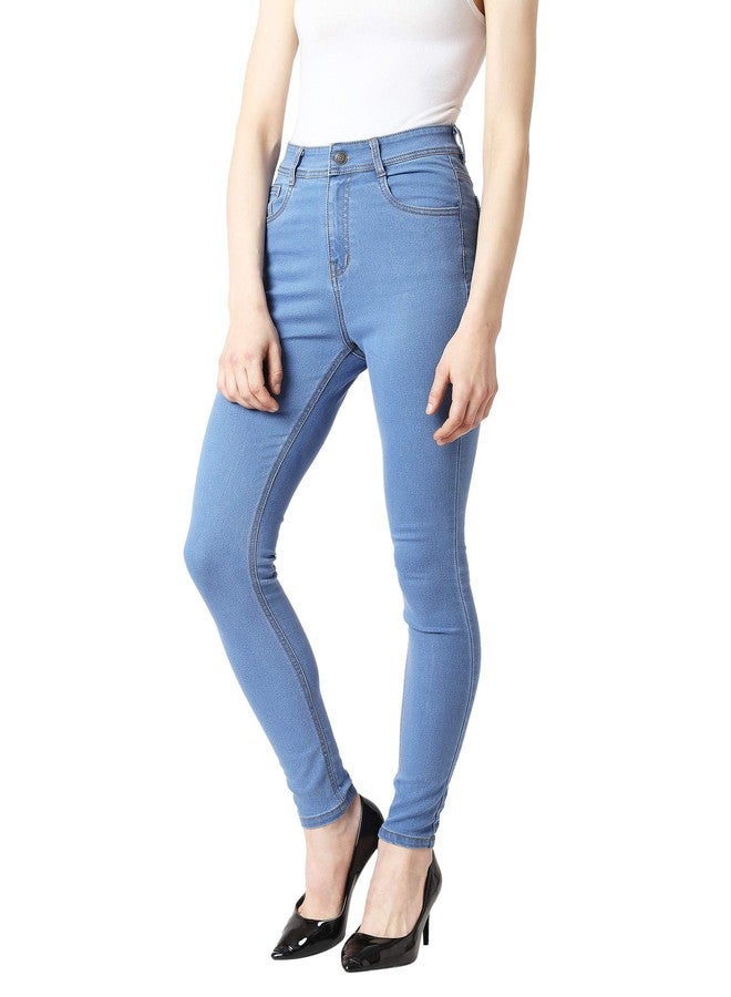 Miss Chase Women's Blue Skinny High Rise Denim Jeans (MCSS19DEN07-44-115-32, Blue, 32) - Image 3