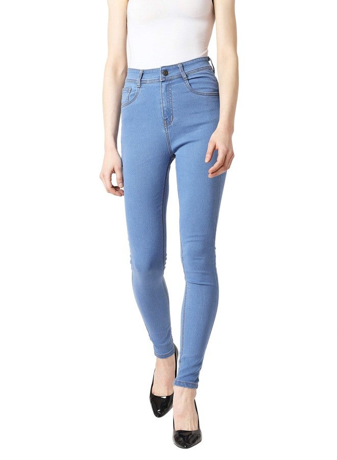 Miss Chase Women's Blue Skinny High Rise Denim Jeans (MCSS19DEN07-44-115-32, Blue, 32) - Image 1