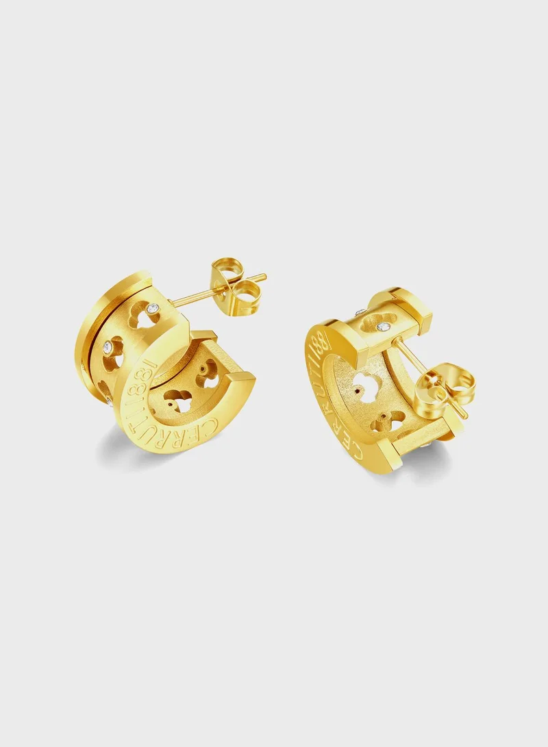 CERRUTI 1881 Chain Detailed Stud Earrings