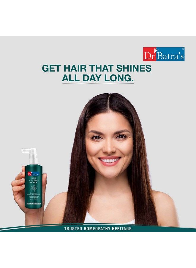 Dr Batra's Hair Vitalizing Serum Enriched With Vitamins Amino Acids Ginseng & Capsicum Strengthens Hair Follicles Scalp Blood Circulation Nourishment Providing Gloss (125Ml Pack Of 2) - Image 3