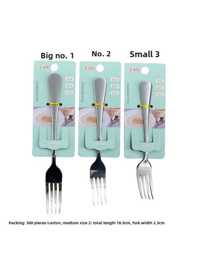 Generic - Thickened Stainless Steel Soup Spoon Home Use Dinnerware Child Feeding Western Food Spoon Long Handle Stirring Spoon Dessert Spoon-Specifications:Medium No. 2 Pointed - Image 1