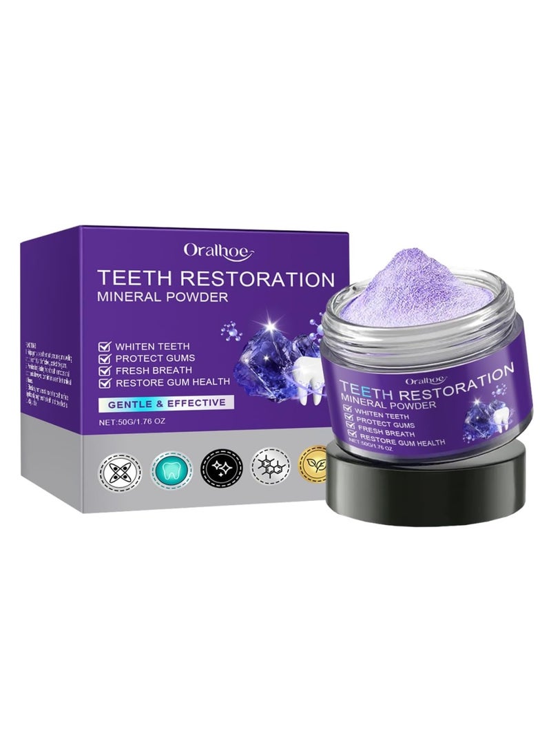 ORALHOE Teeth Restoration Mineral Powder , Teeth Whitening - 50gm - Image 1