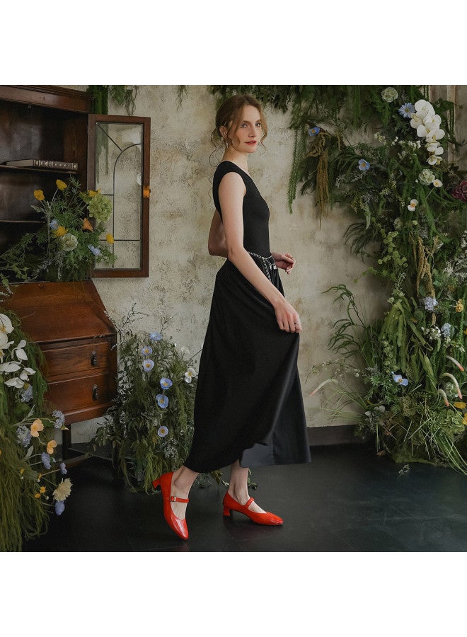 AME Ancient Grain Washed Horsehide Premium Minimalist Mary Jane Shoes 2025 One-strap Versatile Mid-heel Pumps For Women - Image 5