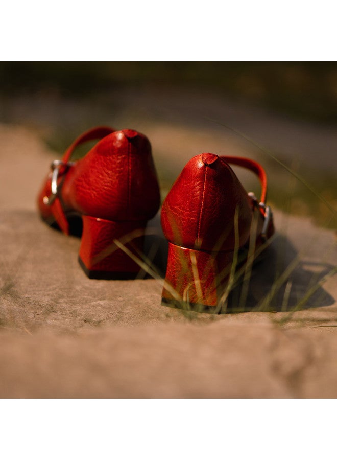 AME Ancient Grain Washed Horsehide Premium Minimalist Mary Jane Shoes 2025 One-strap Versatile Mid-heel Pumps For Women - Image 3