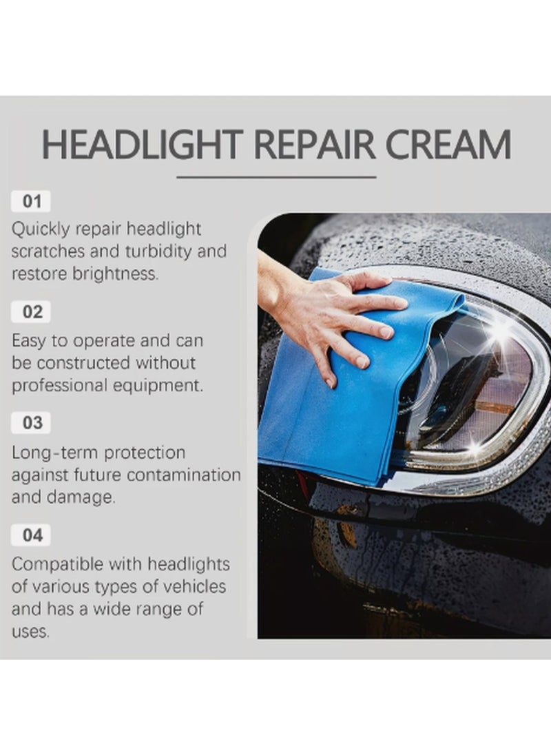 Homonth Headlight Repair Cream - 100g Lens Cleaner & Restorer, Headlight Renovation Repair Kit  - Image 4