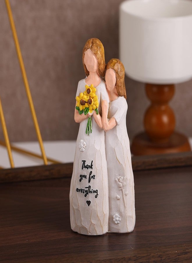 February Roses تمثال ورود فبراير للأم وابنتها - هدية من الابنة لأم العروس، تمثال مرسوم يدويًا لحفل زفاف، عيد ميلاد الأم، للأم (زهرة عباد الشمس للأم وابنتها) - Image 4