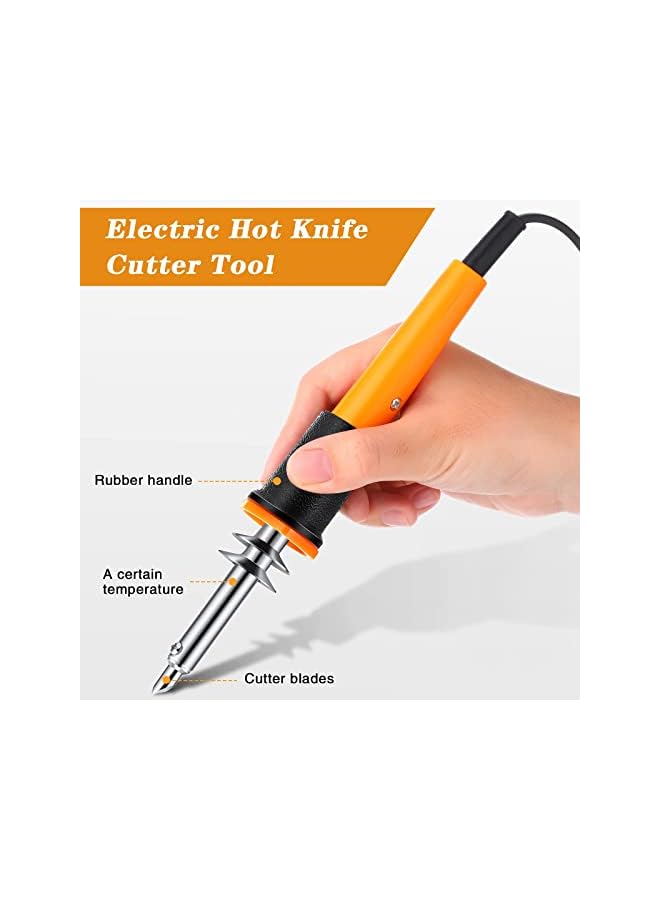 PROMASS Pcs Electric Hot Knife Cutter Tools Multipurpose Stencil Cutter Wood Burning Tool for Cutting Carving Soft Thin Foam Cloth Cutter - Image 5