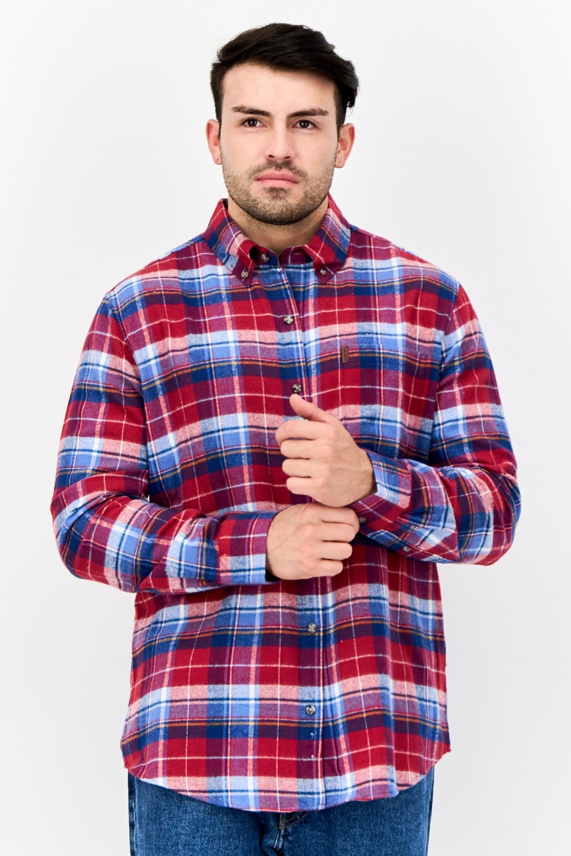 Chaps Men Regular Fit Plaid Long Sleeve Casual Shirt, Multicolor - Image 1