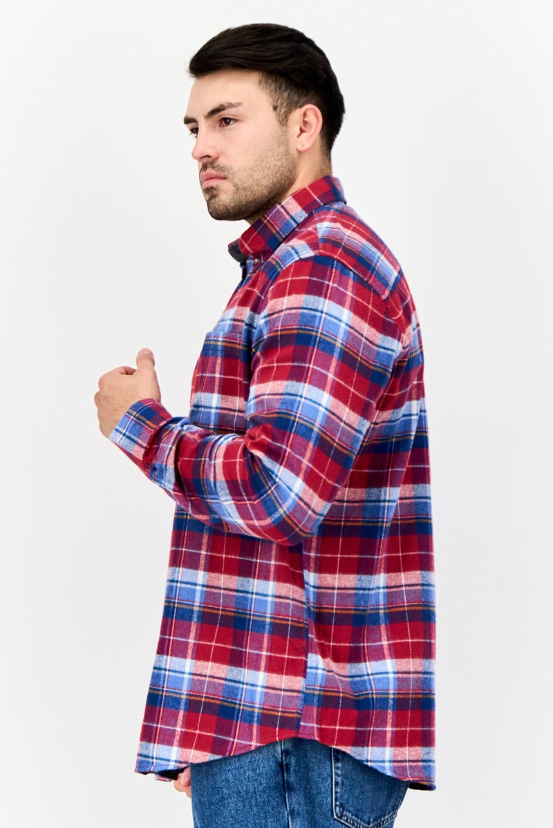 Chaps Men Regular Fit Plaid Long Sleeve Casual Shirt, Multicolor - Image 3