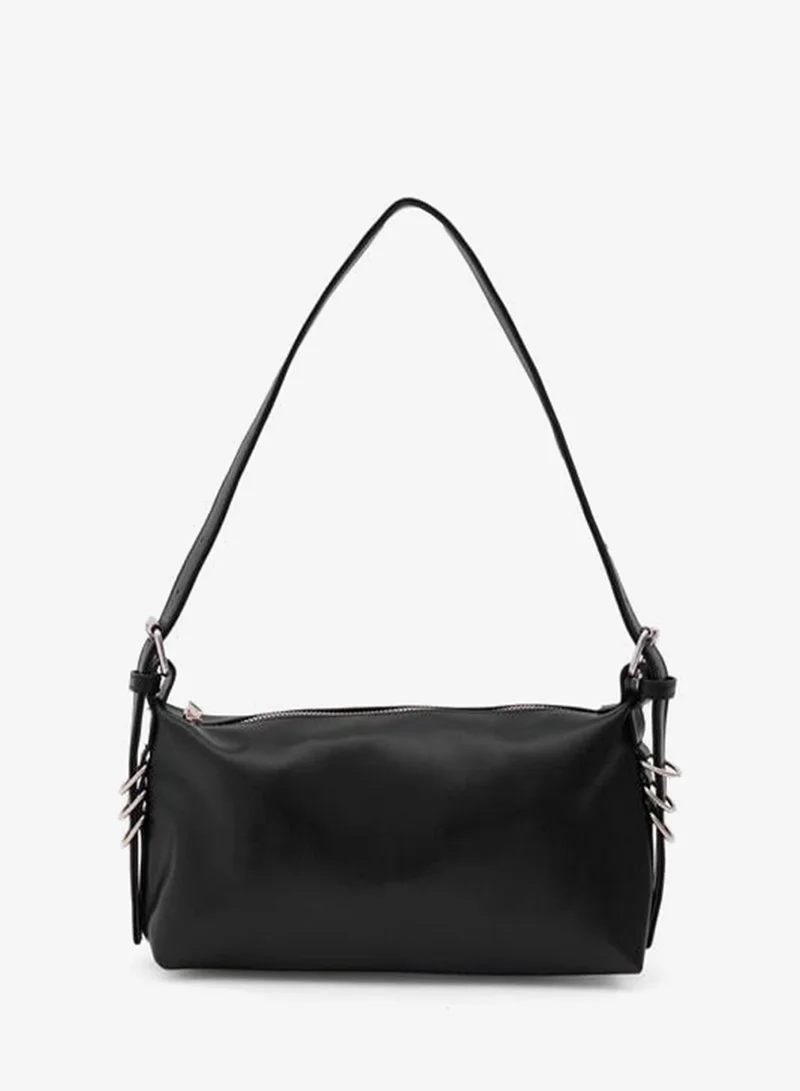 Shule Bags Black Baget Bag with Loop Detail.