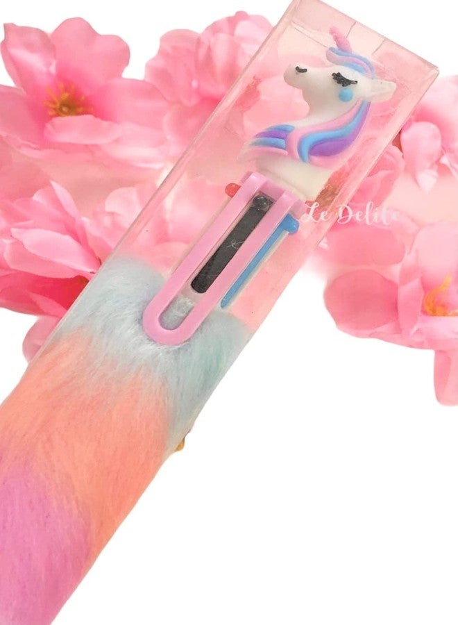 6-in-1 Unicorn Pen | Black, Blue, Red, Yellow, Green, Purple Use for Office, Collage, School, Business Professionals | Kids- Birthday Party Return Gift (Pack Of 3) - Image 3