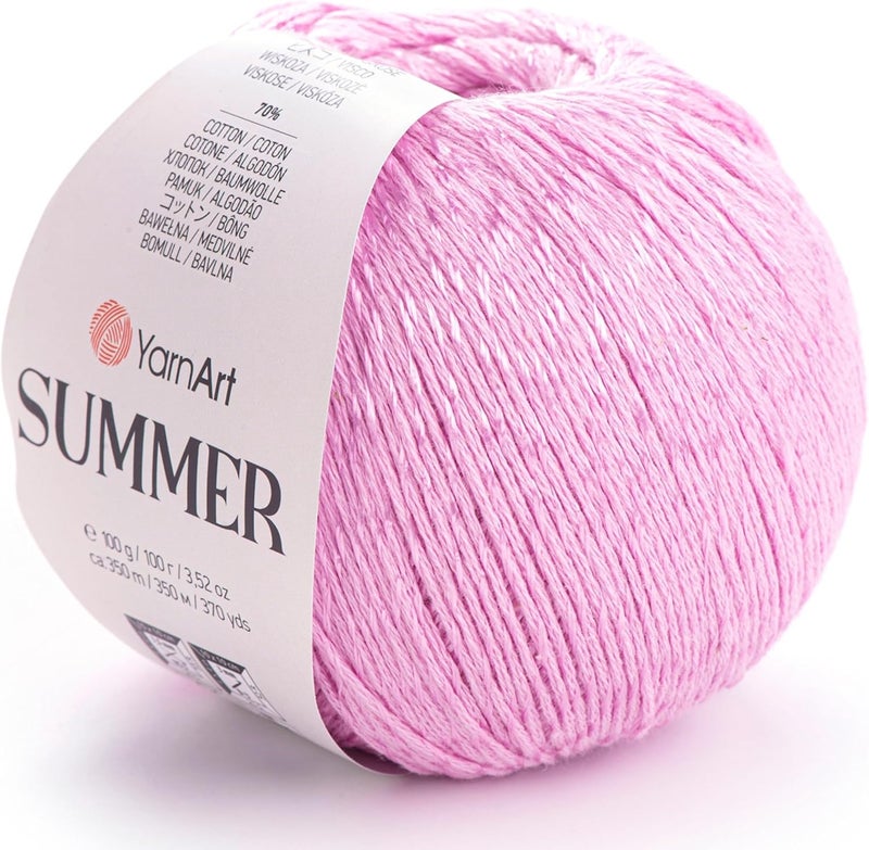 YarnArt Summer  Lightweight Glittery Yarn 70 Mercerized Cotton 30 Viscose  Sparkly Knitting  Crochet Yarn for Shawls Clothes  Accessories 01 - Image 1