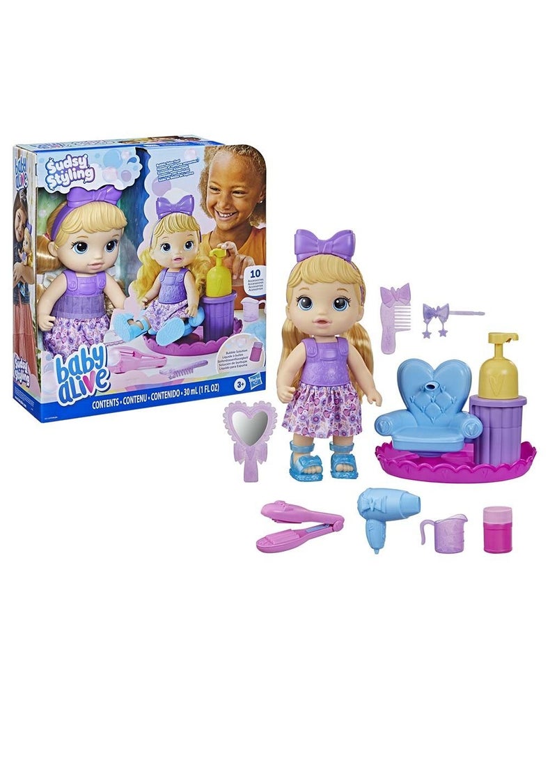 Baby Alive Sudsy Styling Doll Blonde Hair - Image 1
