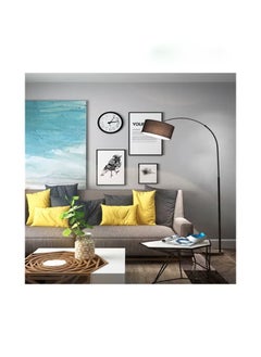 DOMUIK Floor Lamp LED Vertical Retro Curved Pole Lamp, Dimmable Adjustable Height, Marble Base, For Living Room Office Bedroom, 12W Tri-color LED Bulb  - Image 4