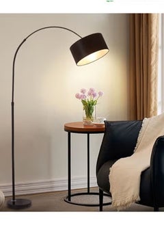 DOMUIK Floor Lamp LED Vertical Retro Curved Pole Lamp, Dimmable Adjustable Height, Marble Base, For Living Room Office Bedroom, 12W Tri-color LED Bulb  - Image 2
