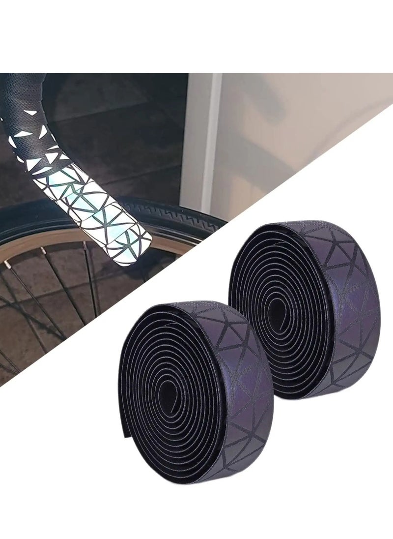 SYOSI Bicycle Handlebar Tape, Reflective Road Bike Handlebar Tape, Road Bike Handlebar Tape Anti-Slip Bicycle Handlebar Tape for Road Bikes and Bicycles, Handlebar Tape 2 Rolls  - Image 1
