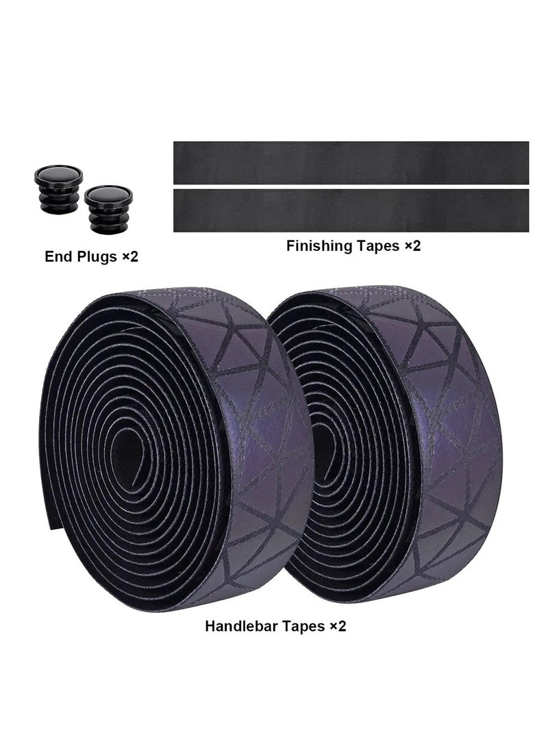 SYOSI Bicycle Handlebar Tape, Reflective Road Bike Handlebar Tape, Road Bike Handlebar Tape Anti-Slip Bicycle Handlebar Tape for Road Bikes and Bicycles, Handlebar Tape 2 Rolls  - Image 2