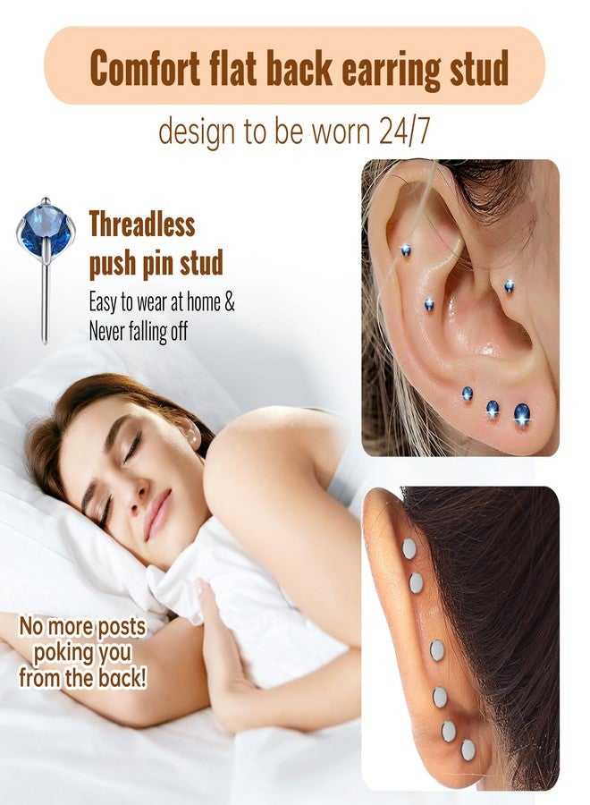 KaseStyle 20G Flat Back Earrings Studs 18G Nose Rings 24K Gold Plating 3 Pairs Titanium Threadless 16G Cartilage Earrings for Women Men Tragus Conch Helix Medusa Lip Piercing Jewelry, 20G, Titanium - Image 2