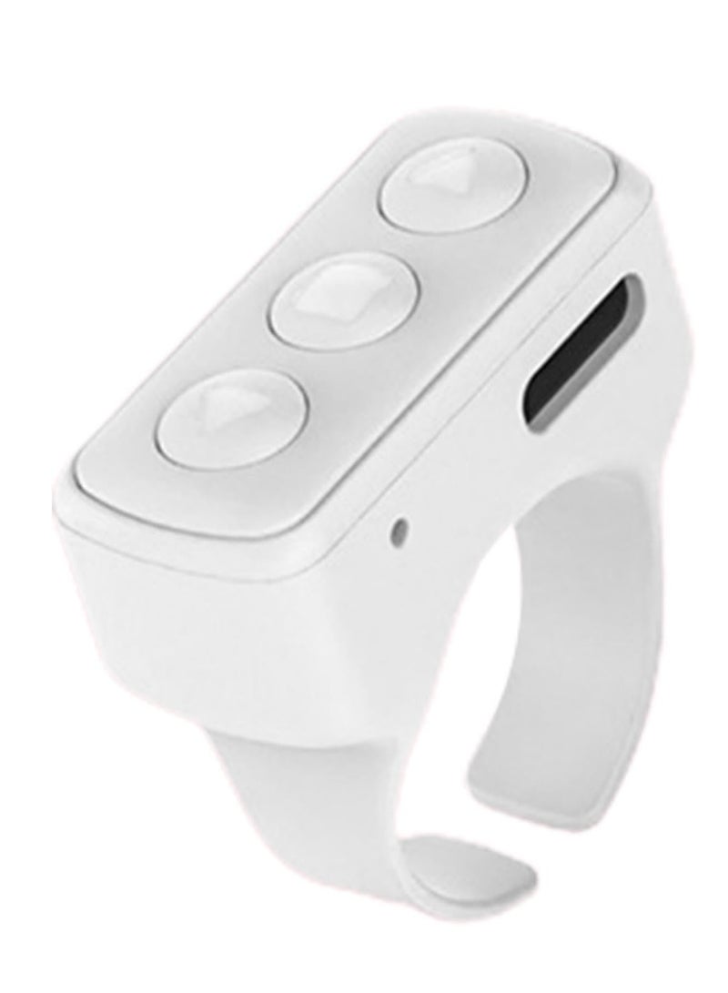 Tiktok Scrolling Ring,Kindle APP Page Turner, Bluetooth Clicker Control, Minimalist Style and Smart Make Life Easier - Snow White  - Image 1