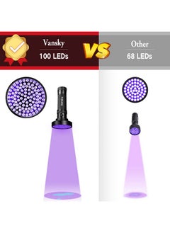 Vansky Black Light Uv Flashlights, Ultra Bright 100 Led 395Nm Ultraviolet Blacklight Detector For Dog Cat Pet Urine, Dry Stains And Bed Bug, Matching With Pet Odor Eliminator  - Image 5
