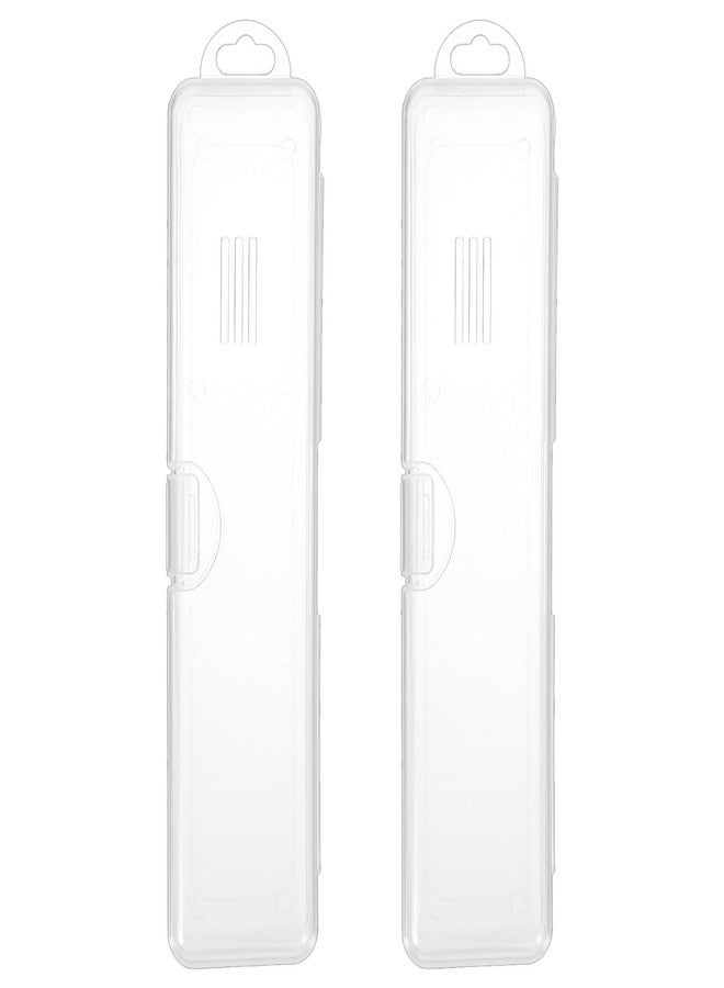 Quilax 2Pcs Tongue Scraper Case, Portable Flatware Box Travel Tableware Storage Case, Tongue Scraper Travel Cases for Toothbrush Spoon Fork Holder, Camping Picnic - Image 1