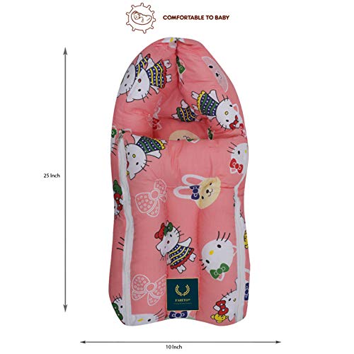 Fareto Baby Sleeping Bag with Mattress(PI: Teddy)(0-6 Months) (Peach) - Image 4