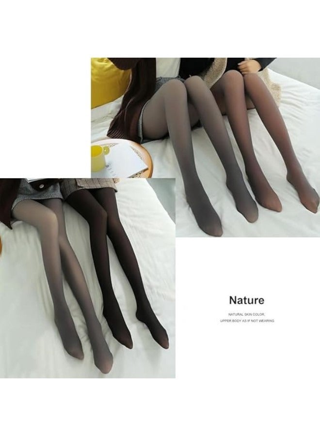 رات سو 3 PCS الجوارب الطويلة الحرارية للنساء، الصوف الجوارب المبطنة، زائف شبه شفاف النحافة قابلة للتنفس شدودية ناعمة ناعمة مريحة الجوارب معتمة شتاء دافئ شديد الشد، 90 جم، حجم واحد  - Image 2