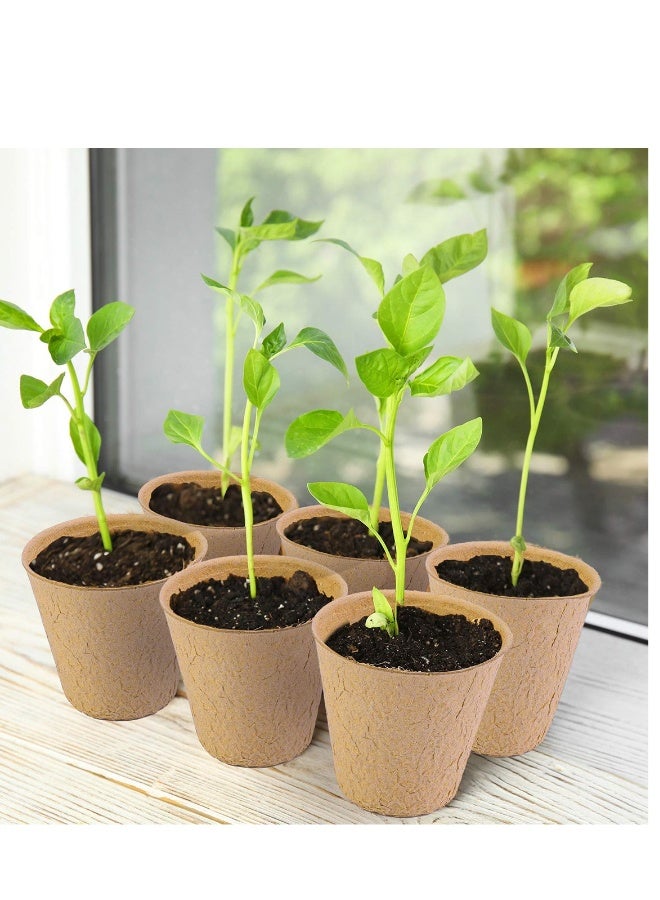 Generic Peat Pots Seed Starter Eco-Friendly Enhance Aeration with Plant Tags for Home Plant Starters Biodegradable Seedling Peat Pots for Plants Seed Starter, Indoor Planting Cups for Seedlings - Image 2