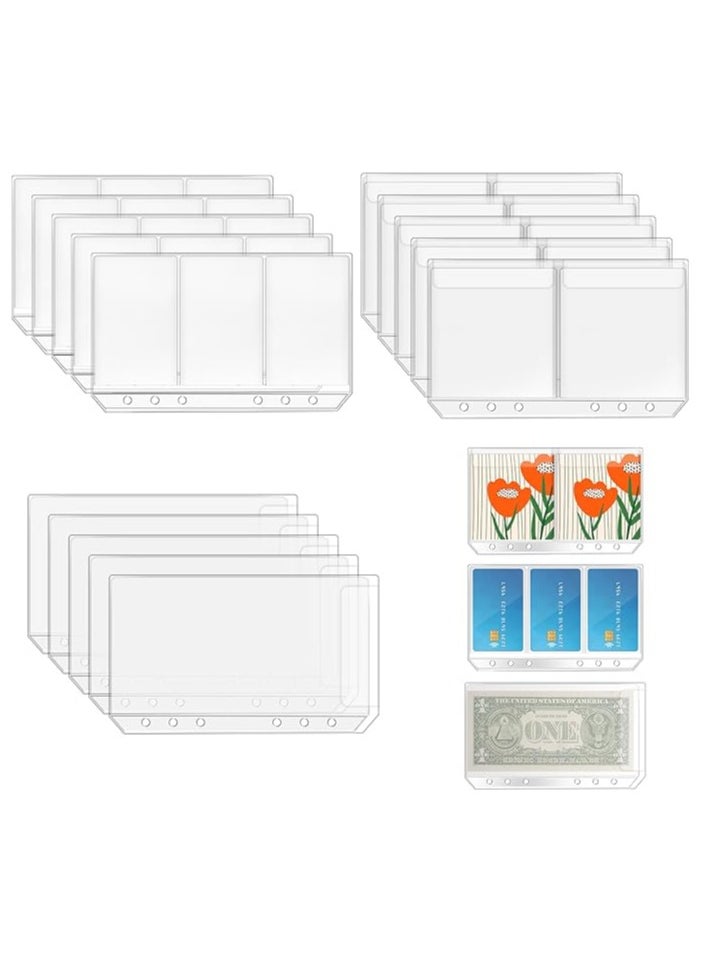 Generic A6 6 Holes Binder Pockets Notebook Refills Filler Organizer Envelope Bill Pouch Name Card Business Card Sleeves Pages, 12 Pieces  - Image 1