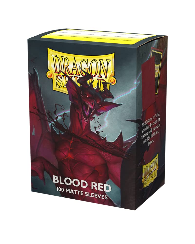 Dragon Shield | Standard Size Card Matte Sleeves | 100 CT - Smooth & Tough Premium TCG Sleeves | Compatible with Pokemon, Flesh & Blood, One Piece & Magic The Gathering | Blood Red - Matte - Image 4
