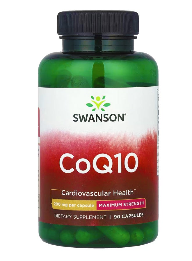 سوانسون CoQ10 ، القوة القصوى ، 200 ملجم ، 90 كبسولة